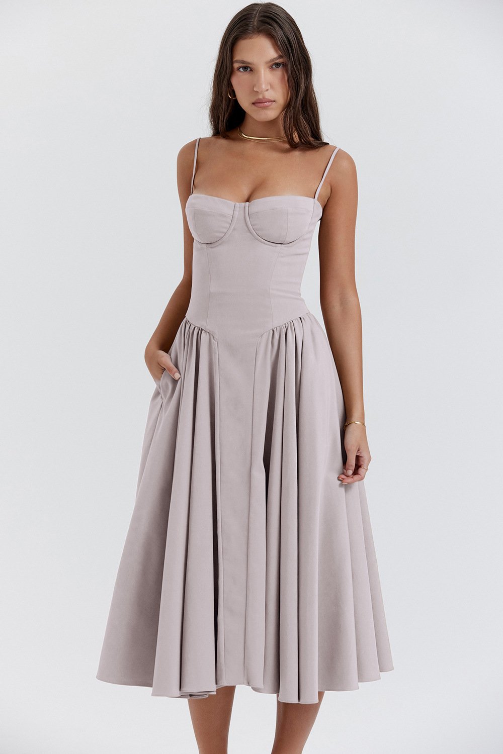 Last Day Promotion 49% OFF😍Sleeveless Corset Fit Midi Dress(BUY 2 FREE SHIPPING)