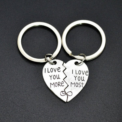 "I Love You More/Most The End I Win"💞Heart Keychain💞-- A personalised gift for him/her