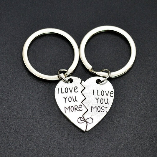 "I Love You More/Most The End I Win"💞Heart Keychain💞-- A personalised gift for him/her