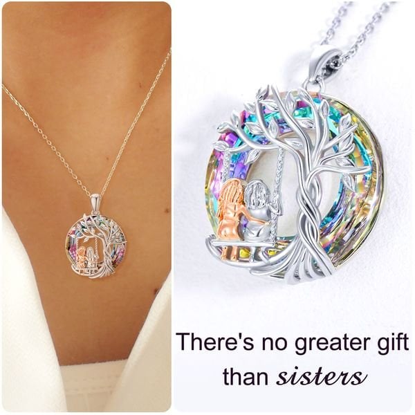 Last Day 49% OFF--🎁S925 Sterling Silver Tree of Life Sisters Necklace