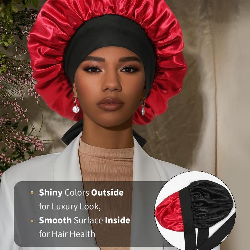 🔥LAST DAY SALE 49% OFF🔥Double Layered Satin Night Caps, Hair Care Silk-Like Bonnet Sleeping Hat