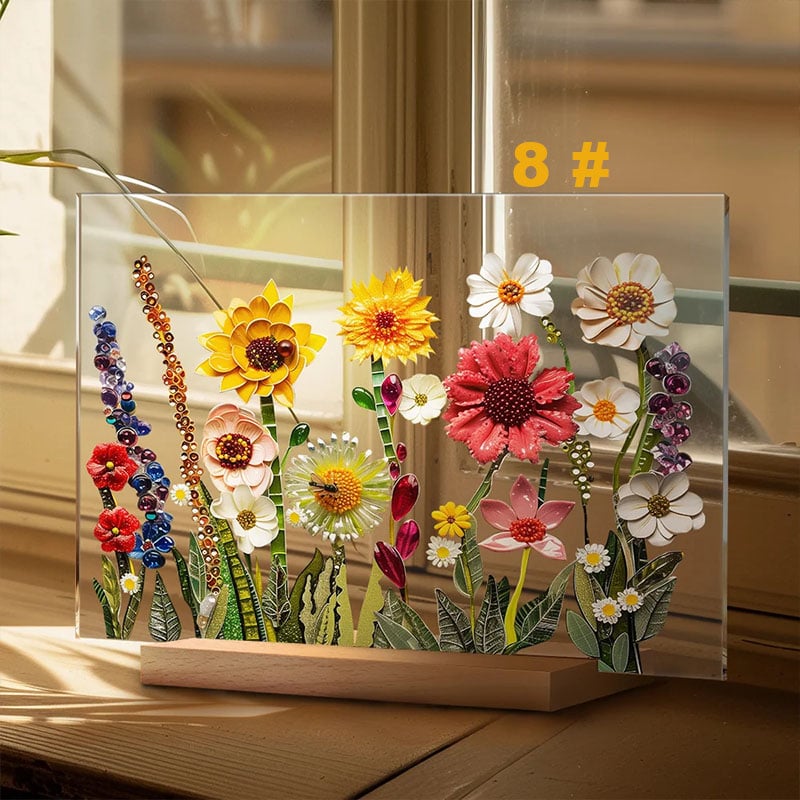 🌷🌼2024 NEW🌻🌺Painted Colorful Flower Pattern Imitation Glass Acrylic Decor💖Buy 3 Get 10% OFF & Free Shipping