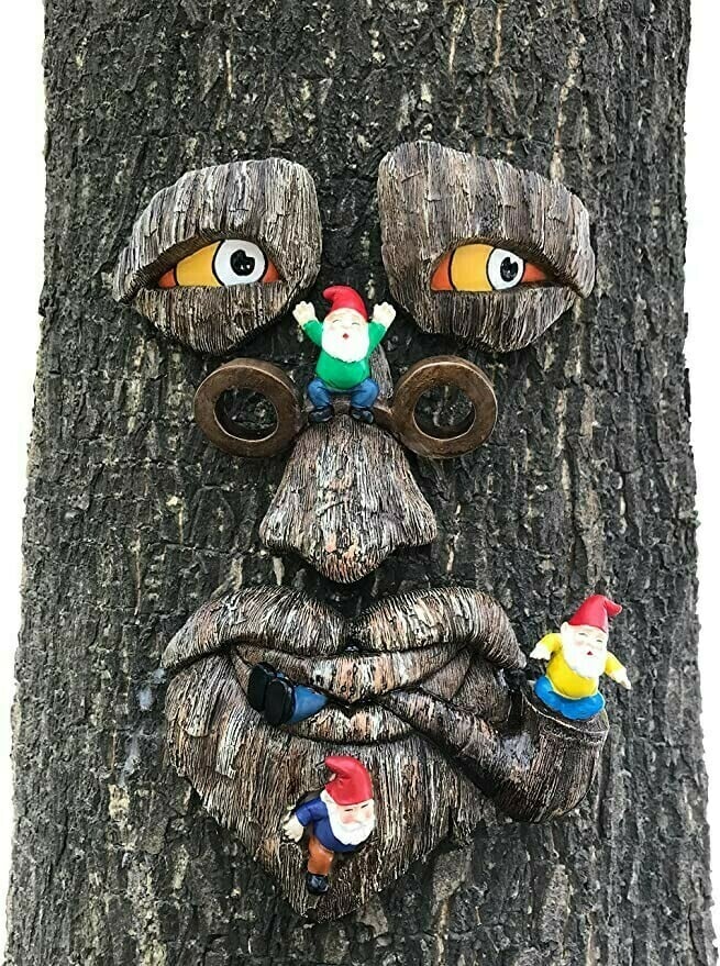 Willy the rude Tree Face - outdoor garden statues
