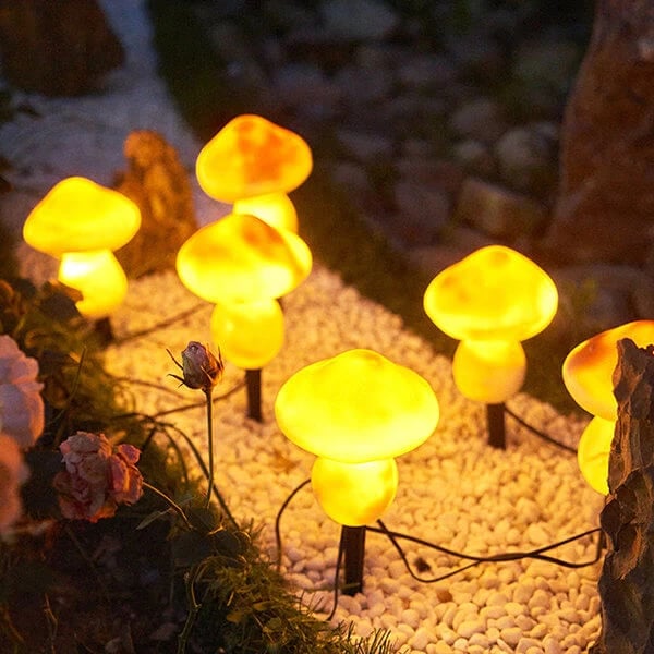 Outdoor Solar LED Resin Mushroom Light String(3PCS)