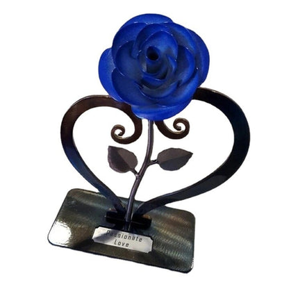 🔥Last Day 49% OFF-Romantic Gift Red Metal Rose with Heart-Shaped Stand