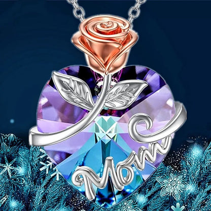 For Mom or Grandmothers Heart Pendant Necklace