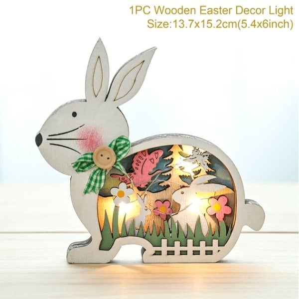 🔥LAST DAY SALE 49% OFF🔥Wooden Easter Decor LED Light