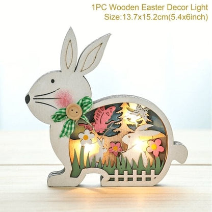 🔥LAST DAY SALE 49% OFF🔥Wooden Easter Decor LED Light
