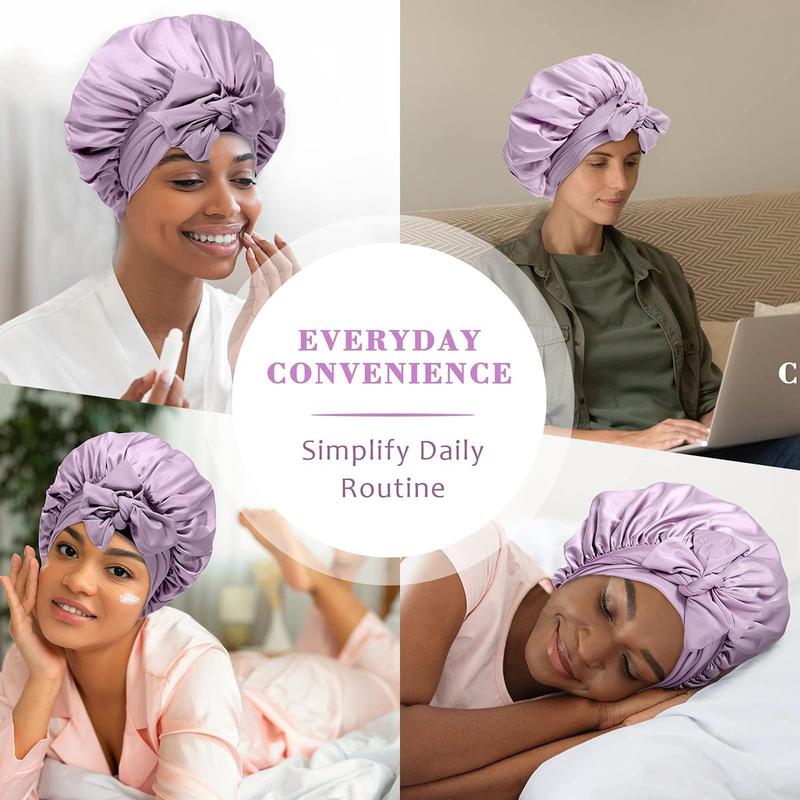 🔥LAST DAY SALE 49% OFF🔥Double Layered Satin Night Caps, Hair Care Silk-Like Bonnet Sleeping Hat