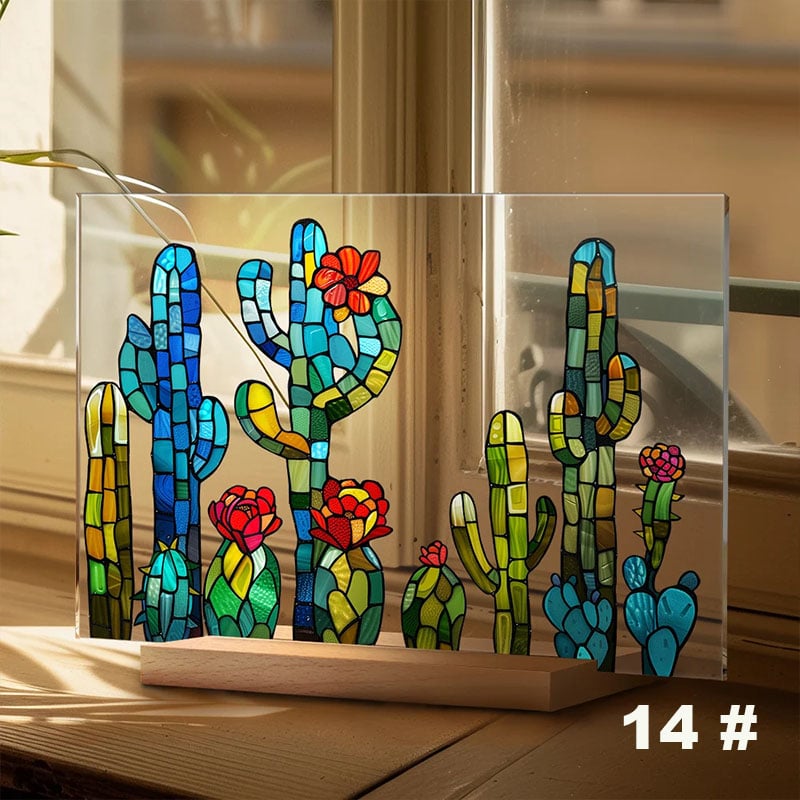 🌷🌼2024 NEW🌻🌺Painted Colorful Flower Pattern Imitation Glass Acrylic Decor💖Buy 3 Get 10% OFF & Free Shipping