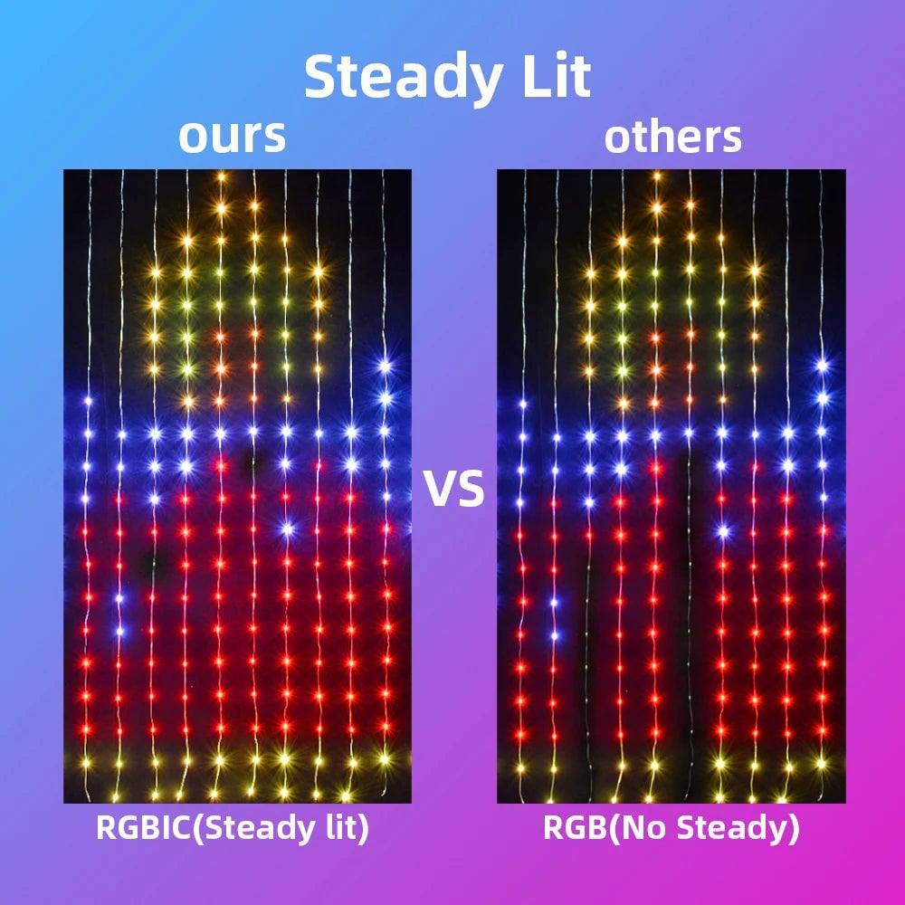 ✨This Week's Special Price $35.99💥🎁Color Waves LED Curtain Sync Lights