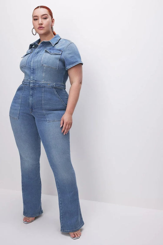 🔥Last Day Promotion 49% OFF-Skinny Bootcut Denim Jumpsuit
