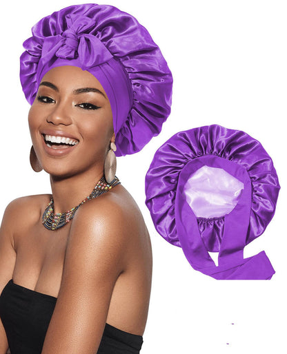 🔥LAST DAY SALE 49% OFF🔥Double Layered Satin Night Caps, Hair Care Silk-Like Bonnet Sleeping Hat