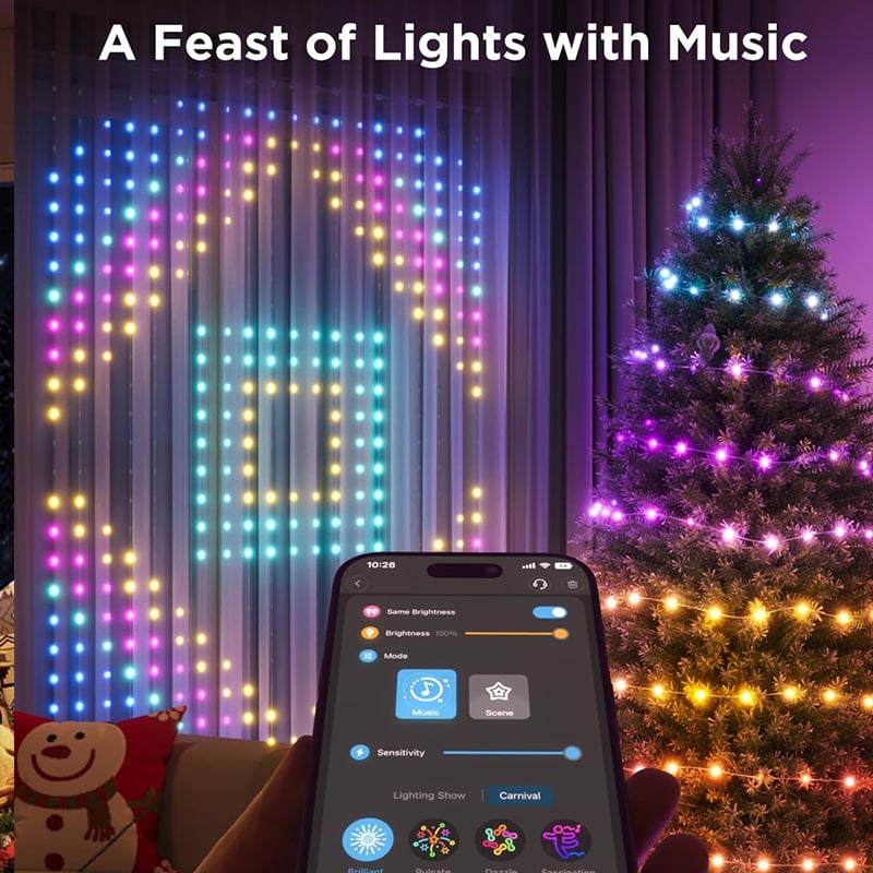 ✨This Week's Special Price $35.99💥🎁Color Waves LED Curtain Sync Lights