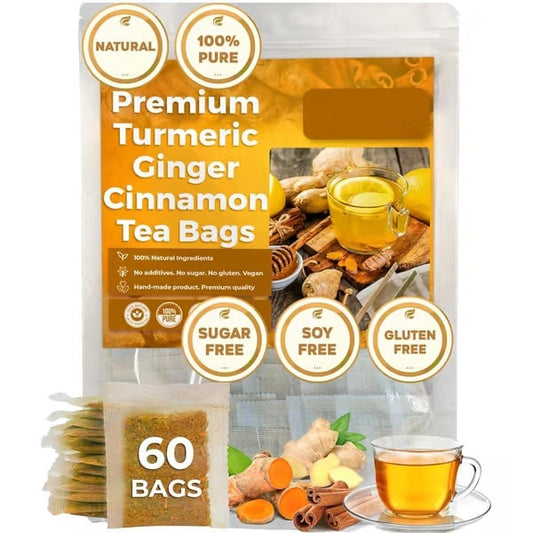 🔥Last day clearance💝100% Natural Turmeric Ginger Cinnamon Tea