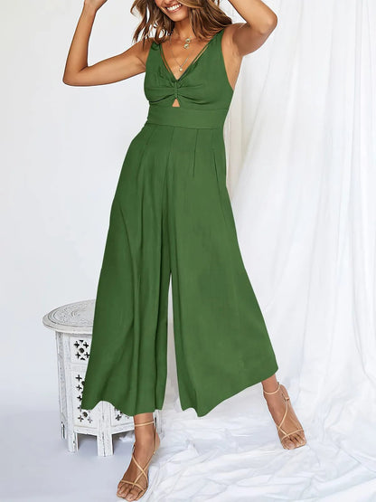 Last Day Promotion 49% OFF😍-V Neck Cutout High-Waist Jumpsuits(Buy 2 free shipping)