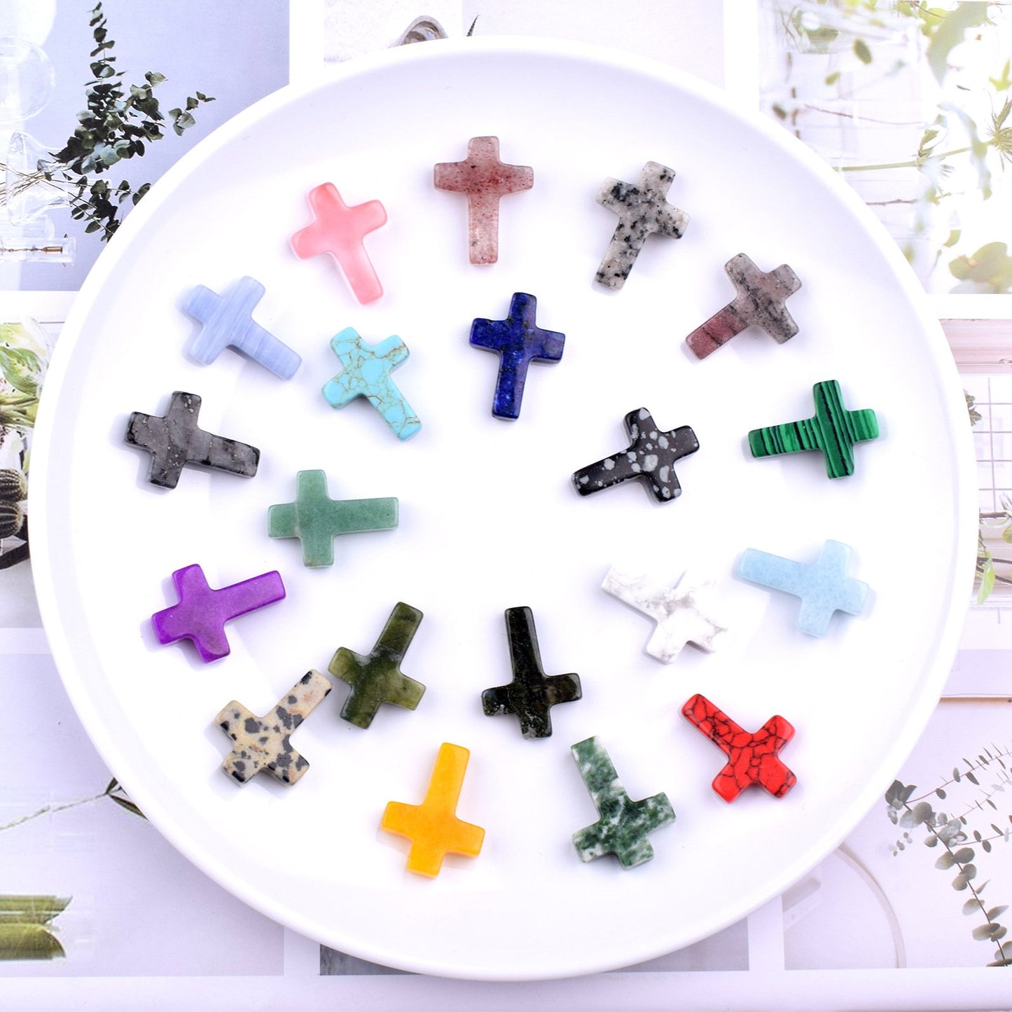 ✝️Easter Natural Stone Crystal Cross Decoration(20pcs)