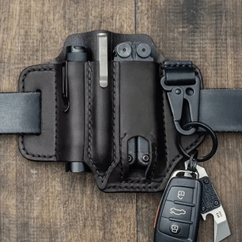 Men 6.5 Inch Leather Waist Belt Bag