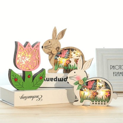 🔥LAST DAY SALE 49% OFF🔥Wooden Easter Decor LED Light