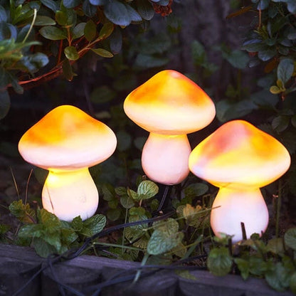 Outdoor Solar LED Resin Mushroom Light String(3PCS)