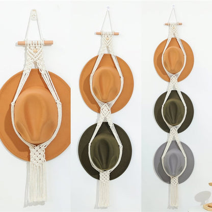 ❤️Handmade Linen Decorative Boho Hat Rack For Wall Hanging