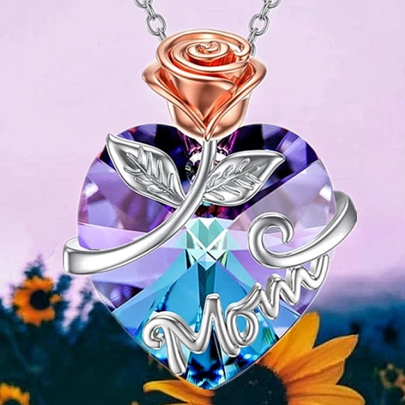 For Mom or Grandmothers Heart Pendant Necklace