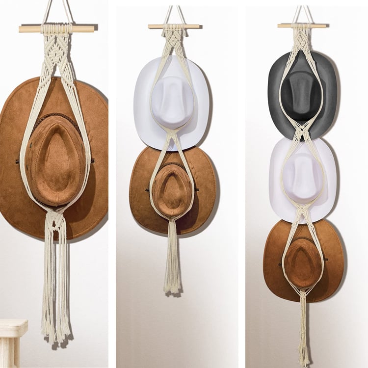 ❤️Handmade Linen Decorative Boho Hat Rack For Wall Hanging
