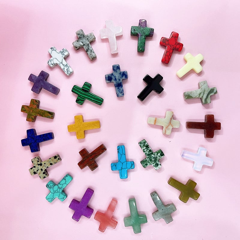 ✝️Easter Natural Stone Crystal Cross Decoration(20pcs)