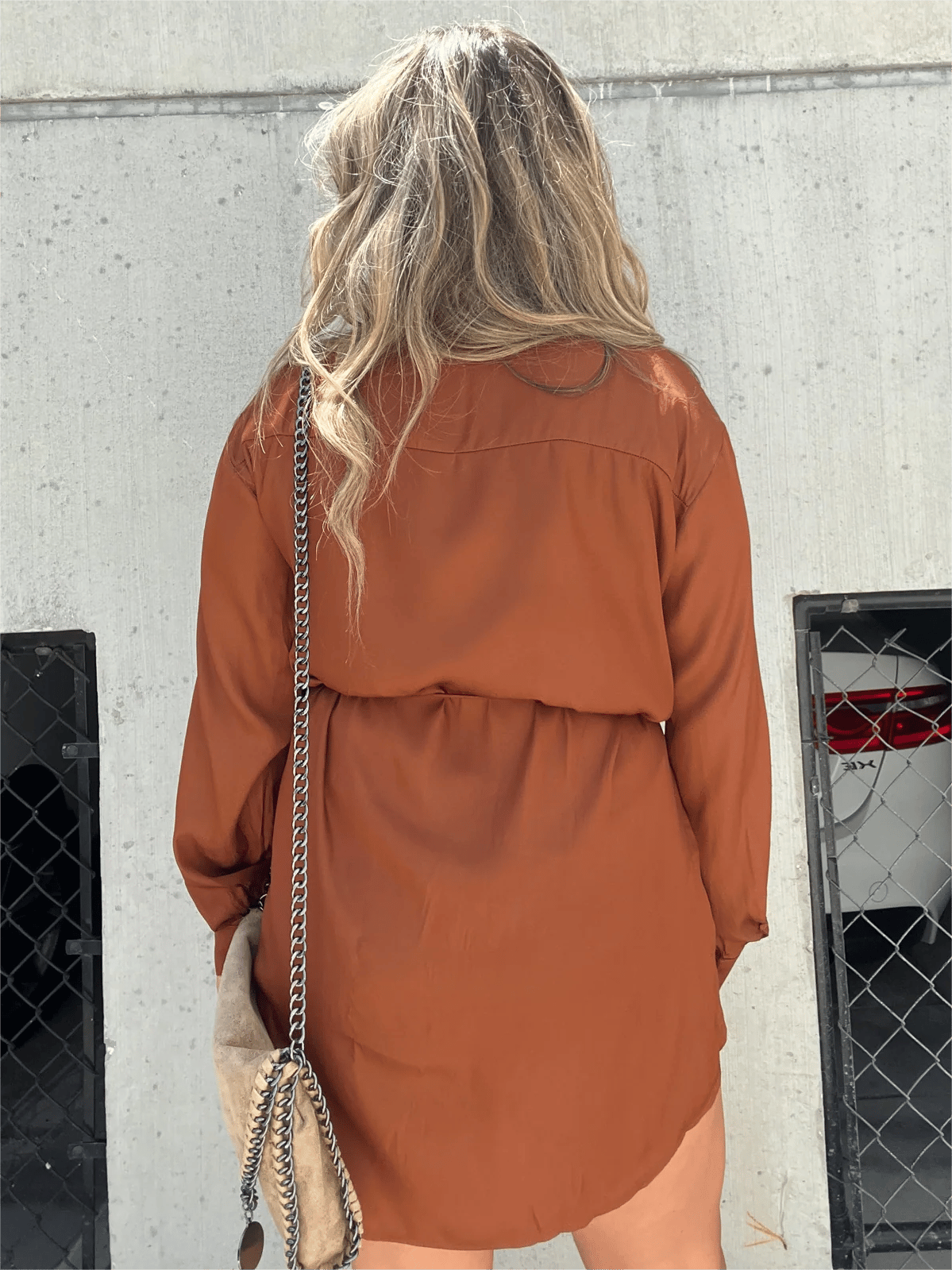 🔥Spring Hot Sale🔥-Women's Solid Color Long Sleeve Shirt Dress