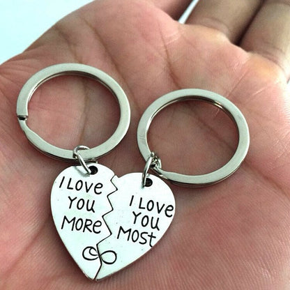 "I Love You More/Most The End I Win"💞Heart Keychain💞-- A personalised gift for him/her