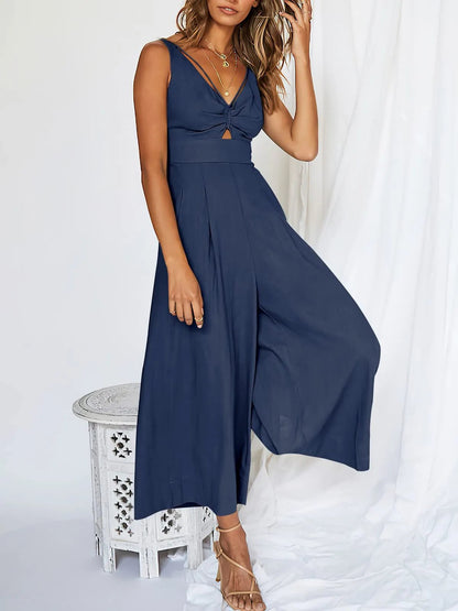 Last Day Promotion 49% OFF😍-V Neck Cutout High-Waist Jumpsuits(Buy 2 free shipping)