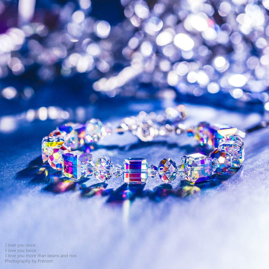 🎁LAST DAY 49% OFF - 💖A Little Romance💖 Sterling Silver Northern Lights Crystals Bracele