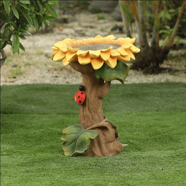 Polyresin Sunflower Bird Bath