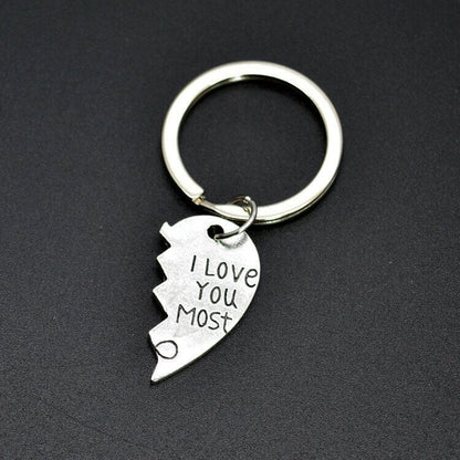 "I Love You More/Most The End I Win"💞Heart Keychain💞-- A personalised gift for him/her