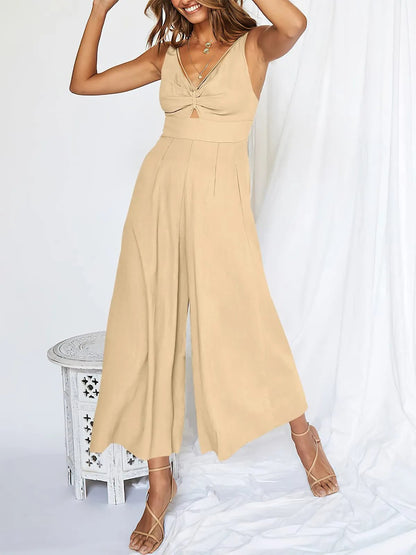Last Day Promotion 49% OFF😍-V Neck Cutout High-Waist Jumpsuits(Buy 2 free shipping)