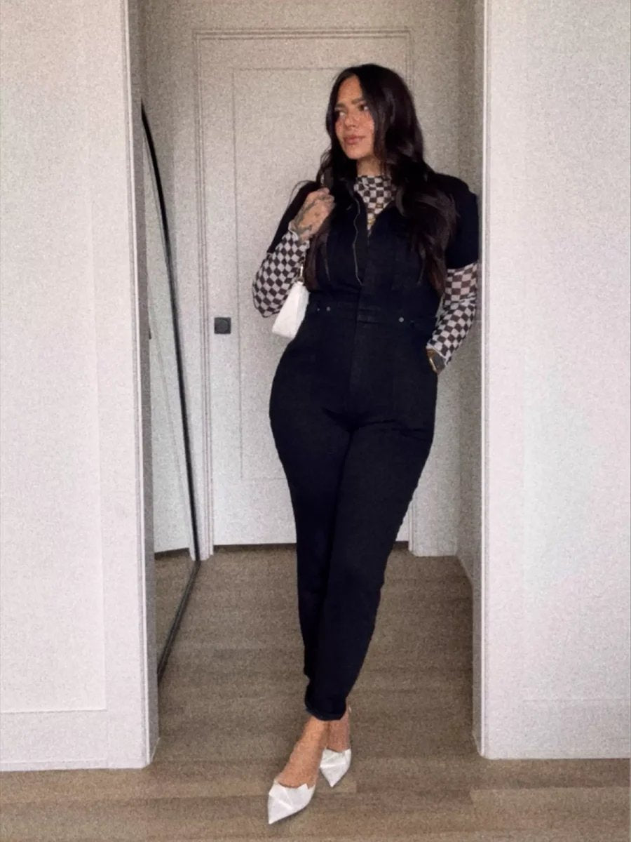 🔥Last Day Promotion 49% OFF-Skinny Bootcut Denim Jumpsuit