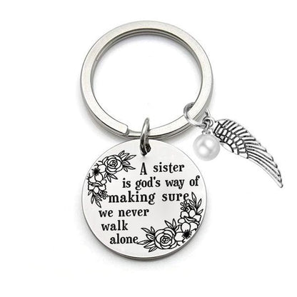 LAST DAY 49% OFF⇝💓 "A Sister is God's Way of Making Sure We Never Walk Alone" Keychain