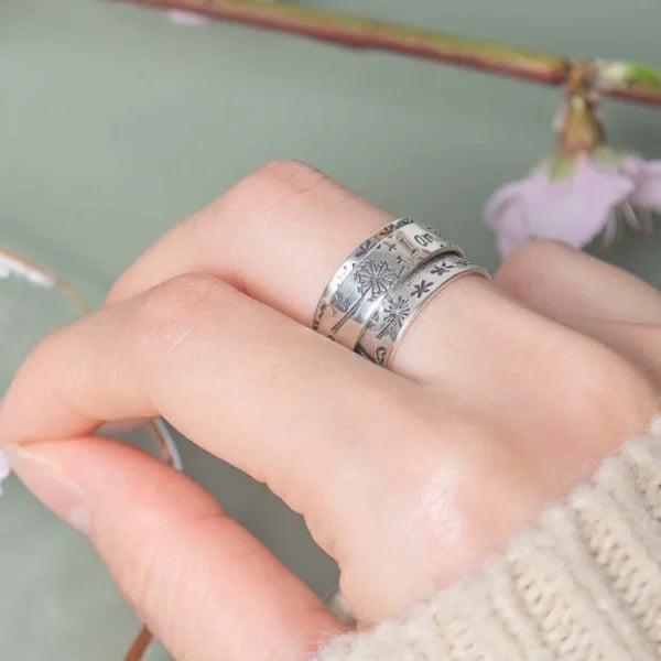 🔥49% OFF⏰ Silver Dandelion Spinner Ring✨ - ''I'm enough exactly as I am''🥰