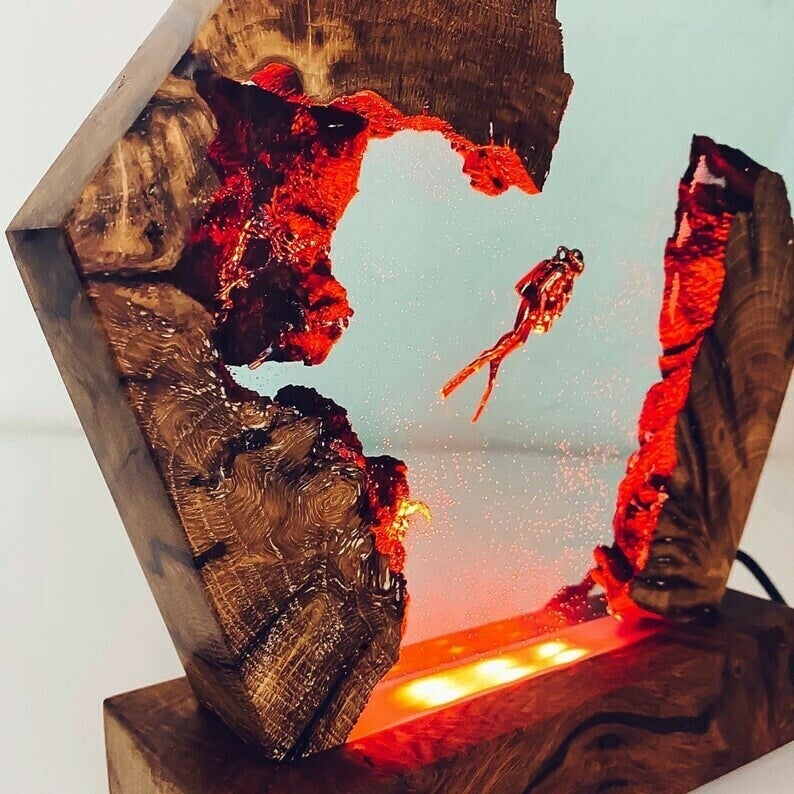 🔥LAST DAY 50% OFF🔥Scuba Diver Lamp -  Unique Home Decor - Unique Gifts - Desk Lamp