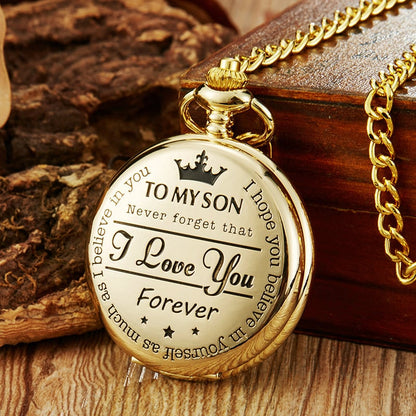 🔥LAST DAY 49% OFF - "TO MY SON/ DAUGHTER/ DAD" Quartz Pocket Chain Watch