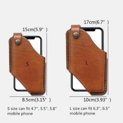 Men 6.5 Inch Leather Waist Belt Bag