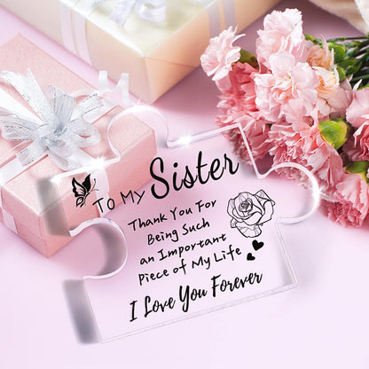 LAST DAY 49% OFF⇝💓'To my sister, thank you for being such an important piece of my life' Puzzle Block