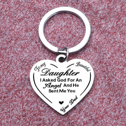 To Daughter Gifts From Love Mom Dad |Pendant Key Chains