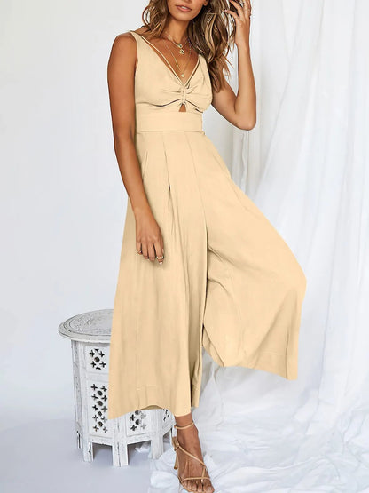 Last Day Promotion 49% OFF😍-V Neck Cutout High-Waist Jumpsuits(Buy 2 free shipping)