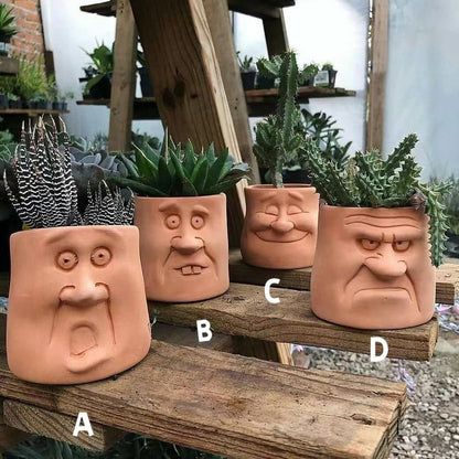 🔥Last Day 49% OFF - 🤣Funny Cartoon Face Flower Pot