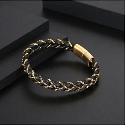 🔥 Last Day 49%OFF! 3rd Free 🔥Vintage Golden Leather Handmade Braid Bracelet