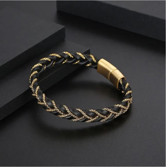 🔥 Last Day 49%OFF! 3rd Free 🔥Vintage Golden Leather Handmade Braid Bracelet