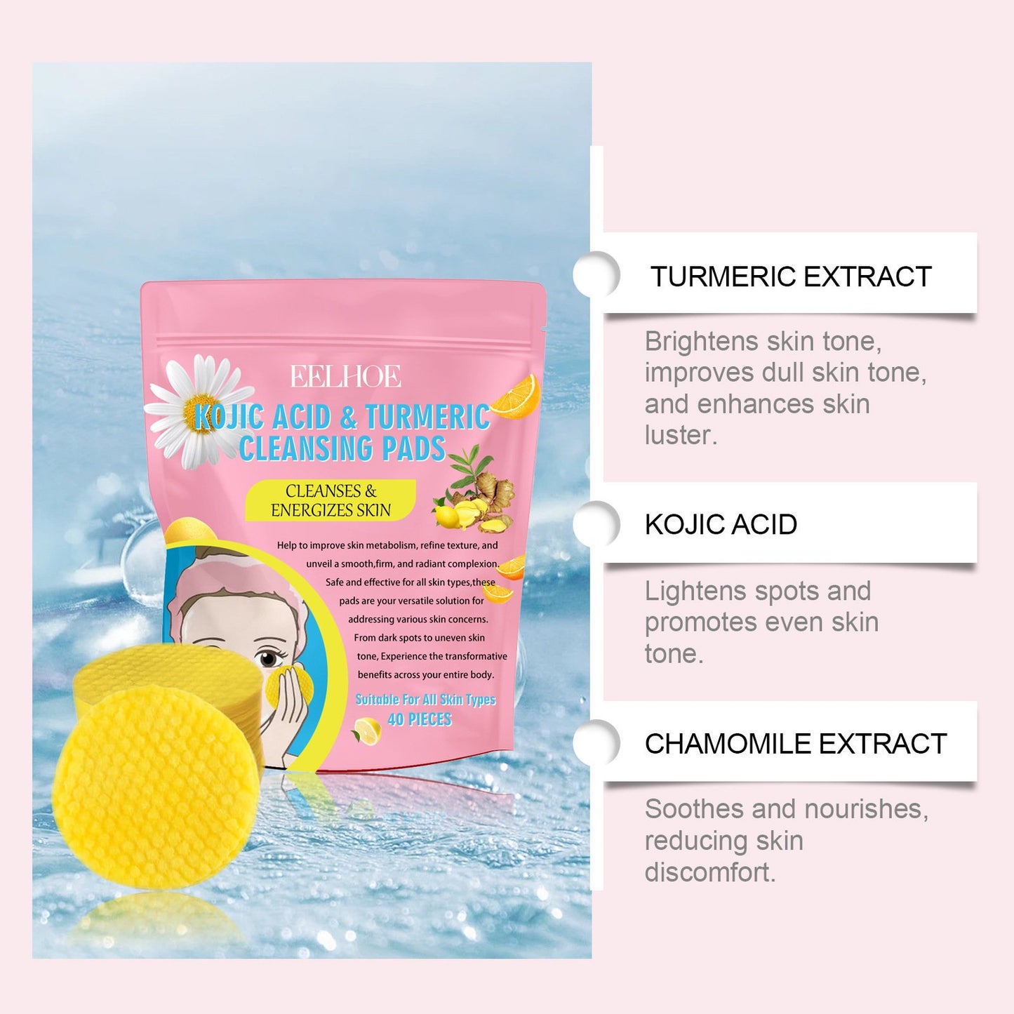 💥Buy more save more💥 Turmeric Kojic Acid Cleansing Pads