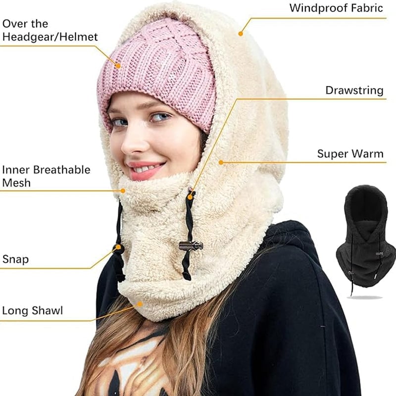 🔥2024 HOT SALE 49% OFF🔥 - Winter Outdoor Sherp Hooded Sports Windproof Mask⛷️