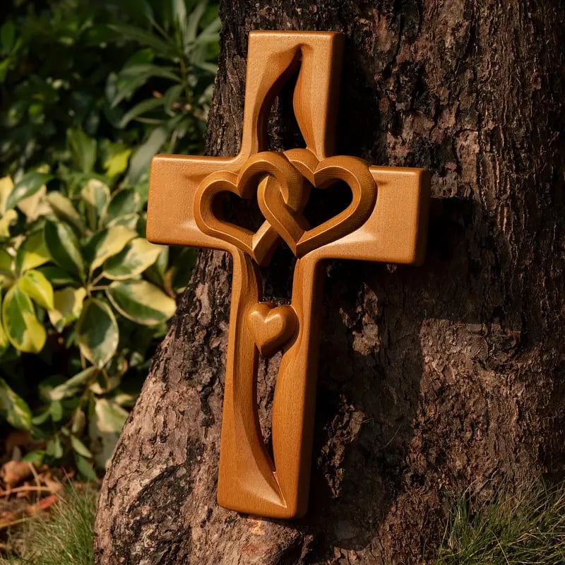 🔥Last Day Special Sale 49% OFF - 💞Intertwined Heart Wooden Cross